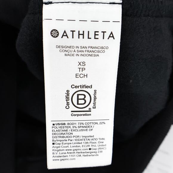 NWT Athleta Forever Fleece 1/2 Zip High Hip Crop Piping Sweatshirt Black Size XS - Picture 8 of 10